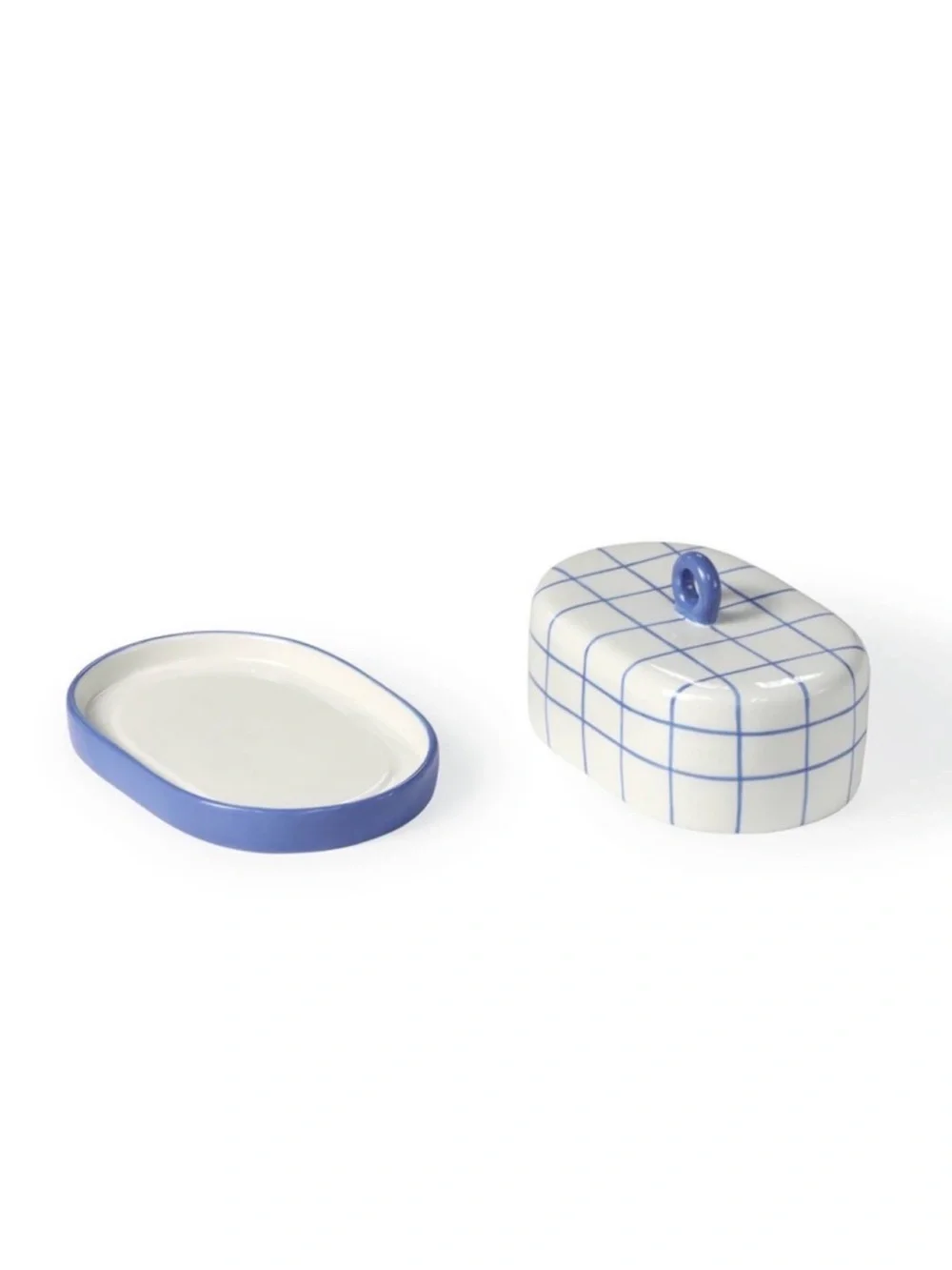 Blue and White Grid Ceramic Butter Dish, Target Bullseye Playground 2026